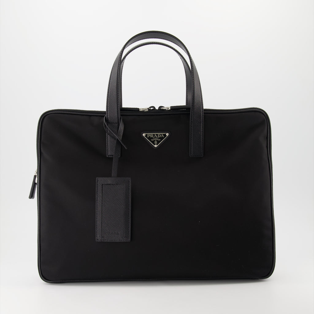 Borse sportive e da viaggio Porte-documents en Re-Nylon Prada Nero Homme