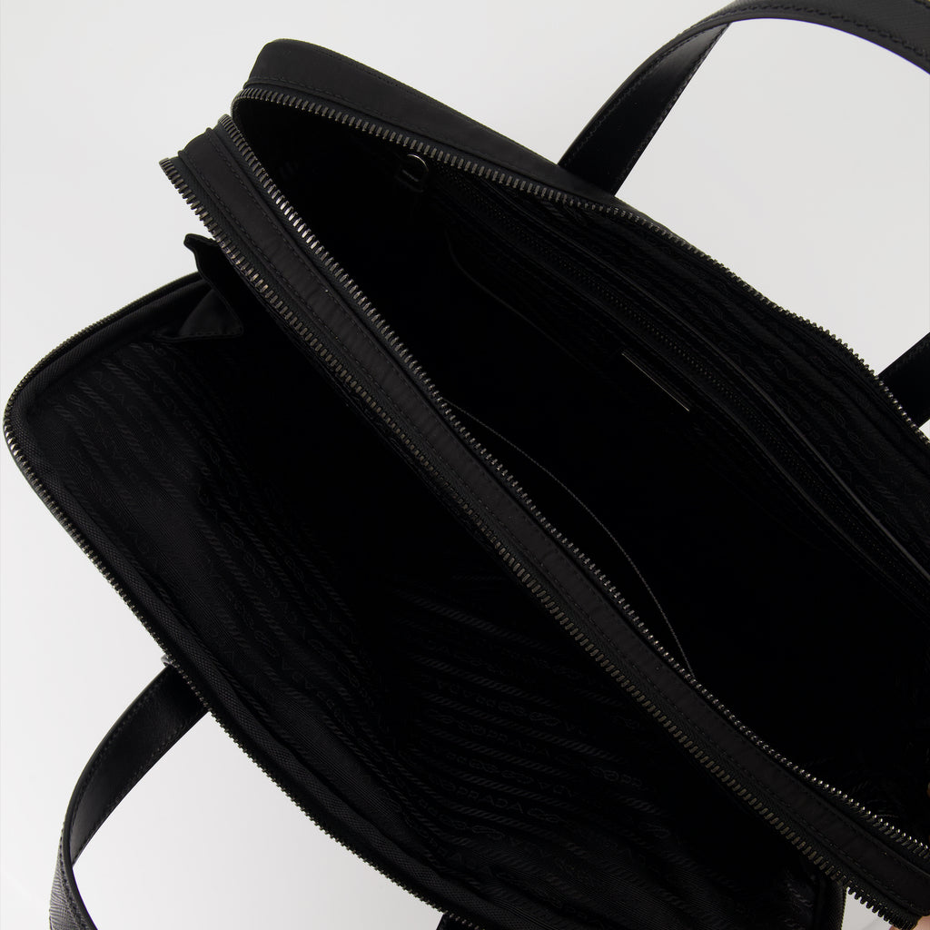 Borse sportive e da viaggio Porte-documents en Re-Nylon Prada Nero Homme