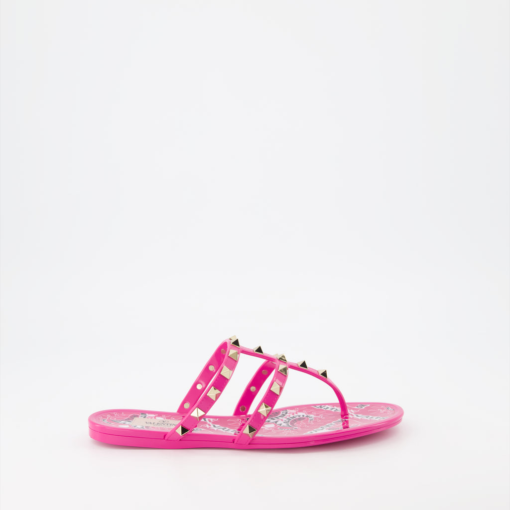 Open shoes Rockstud flip flops Valentino Garavani Pink Women