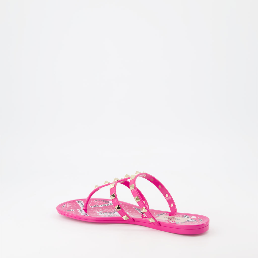 Open shoes Rockstud flip flops Valentino Garavani Pink Women