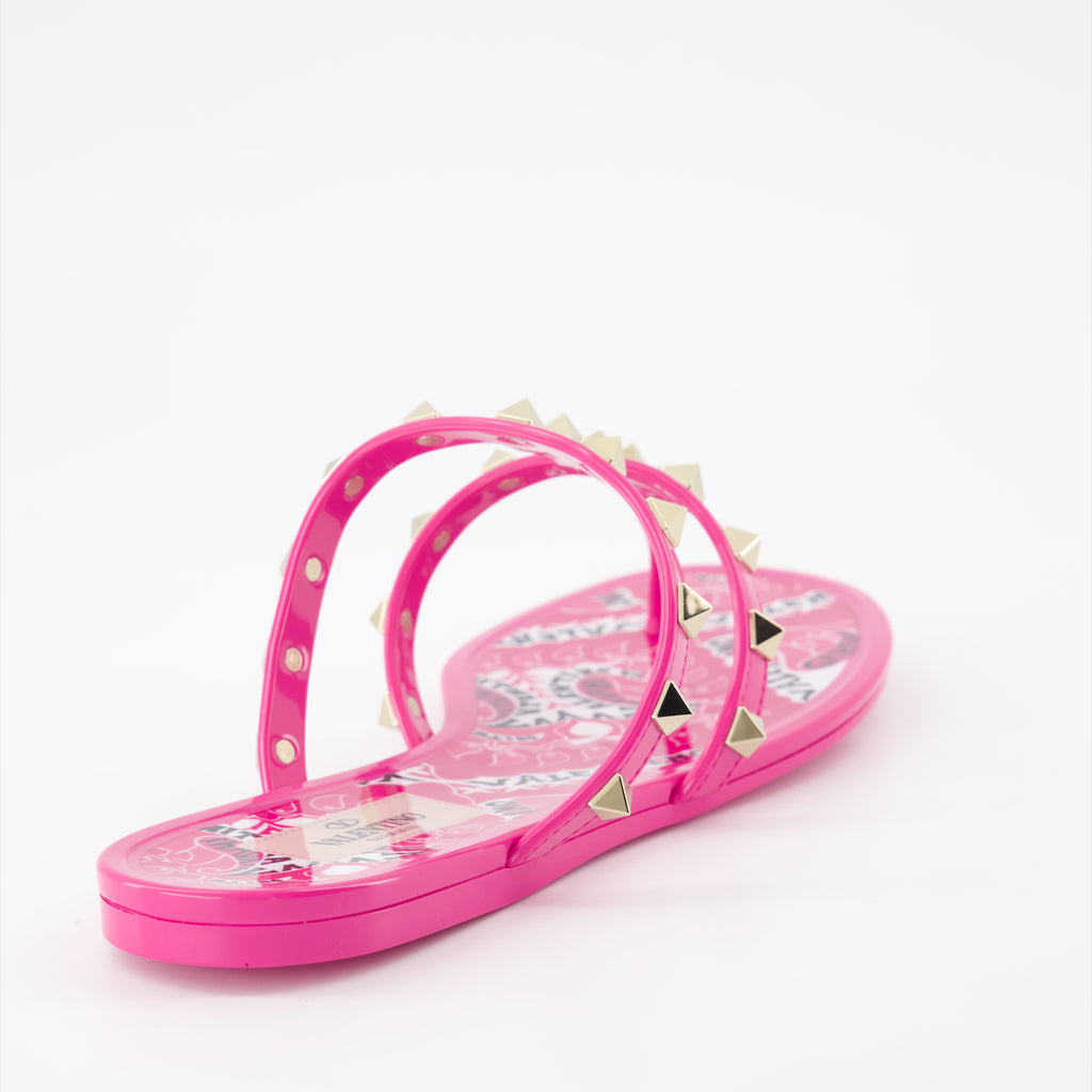 Open shoes Rockstud flip flops Valentino Garavani Pink Women
