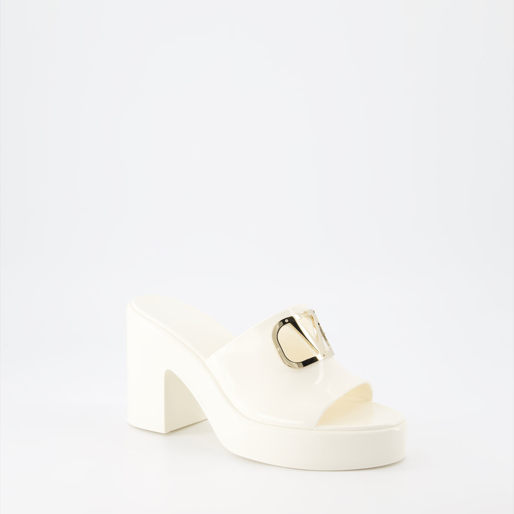 Offene schuhe Mules VLogo Valentino Garavani Weiß Femme