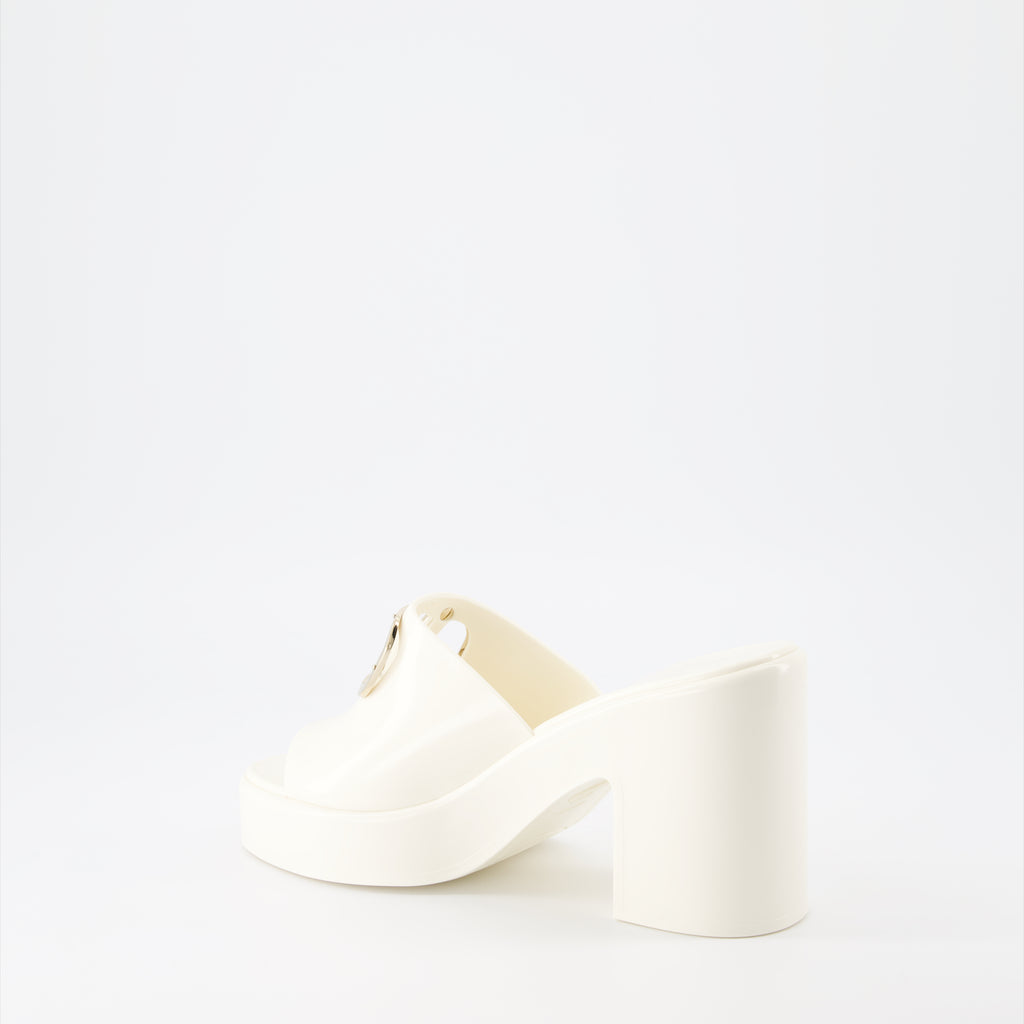 Offene schuhe Mules VLogo Valentino Garavani Weiß Femme