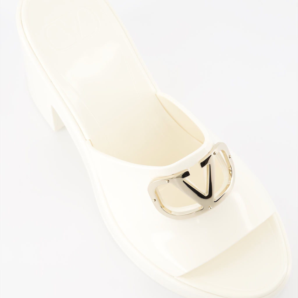 Offene schuhe Mules VLogo Valentino Garavani Weiß Femme