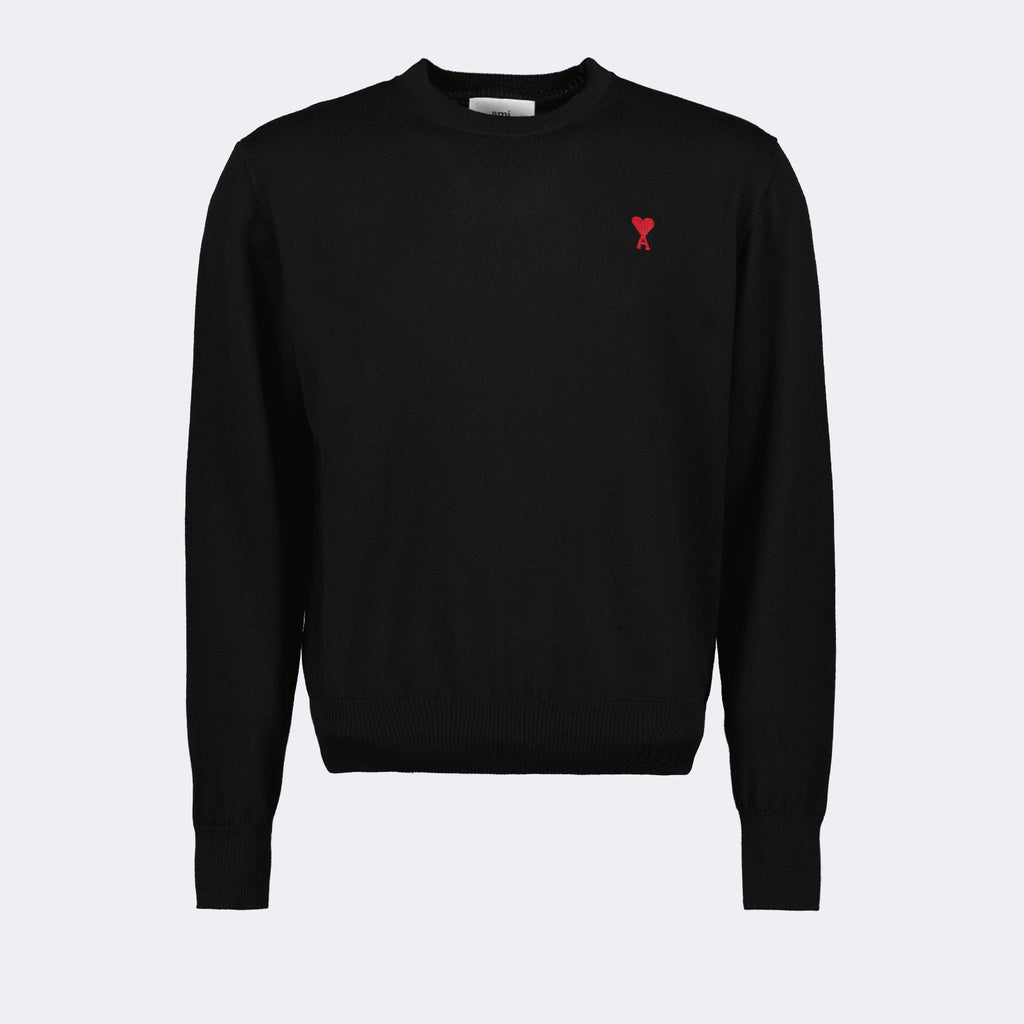 Maille Pull Ami de Coeur Ami PARIS Noir Homme