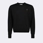 Maille Pull Ami de Coeur Ami PARIS Noir Homme