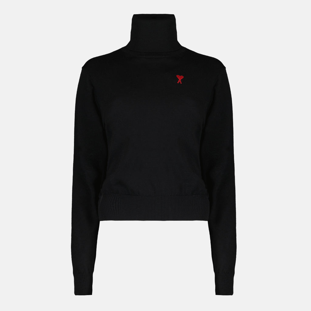 Knitwear Ami de Coeur turtleneck sweater Ami PARIS Black Women