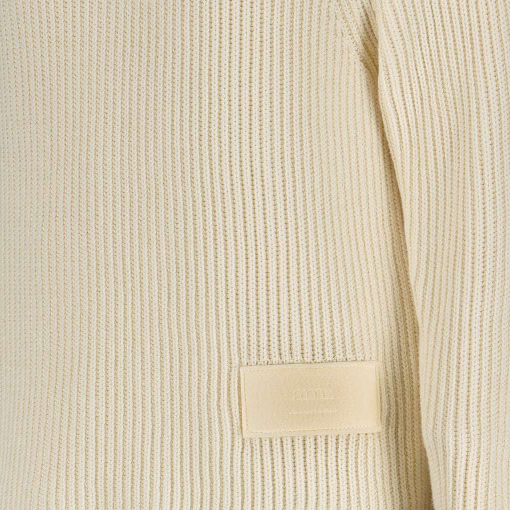 Maille Pull à étiquette Ami PARIS Beige Femme