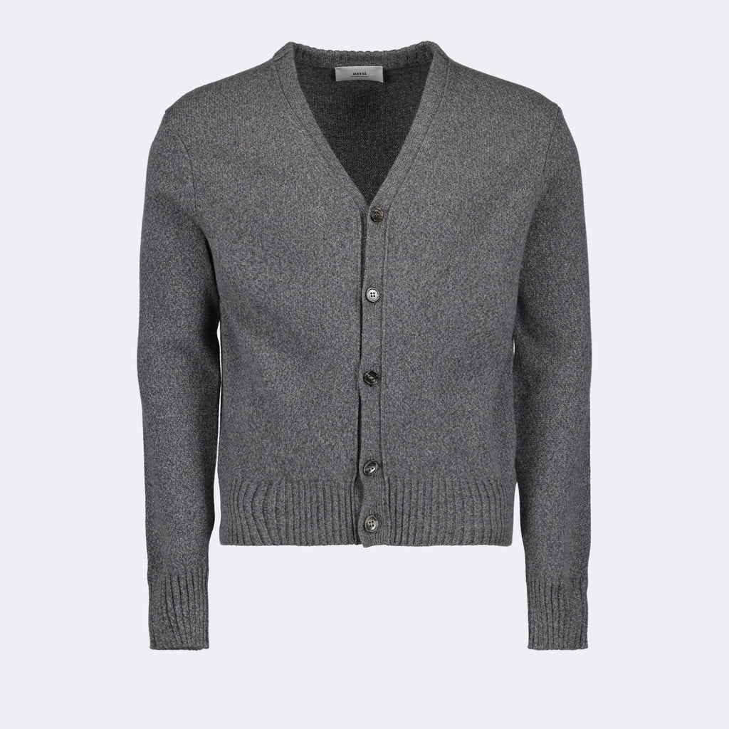 Malhas Cardigan Ami de Coeur Ami PARIS Cinza Homme