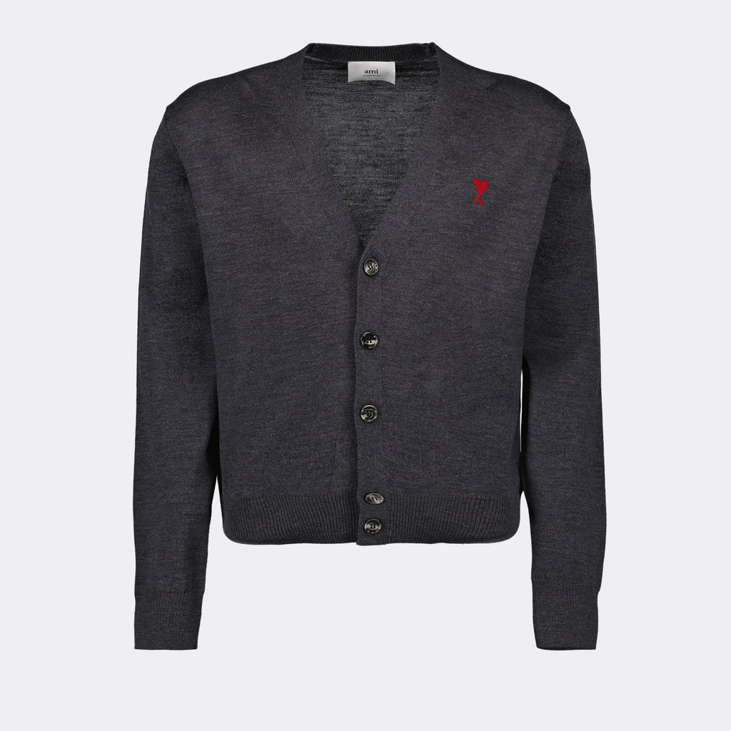 Malhas Cardigan Ami de Coeur Ami PARIS Cinza Homme