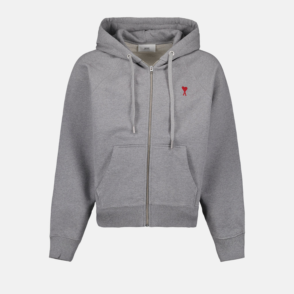 Sweatshirts Reißverschluss Sweatshirt Ami de Coeur Ami PARIS Grau Unisex