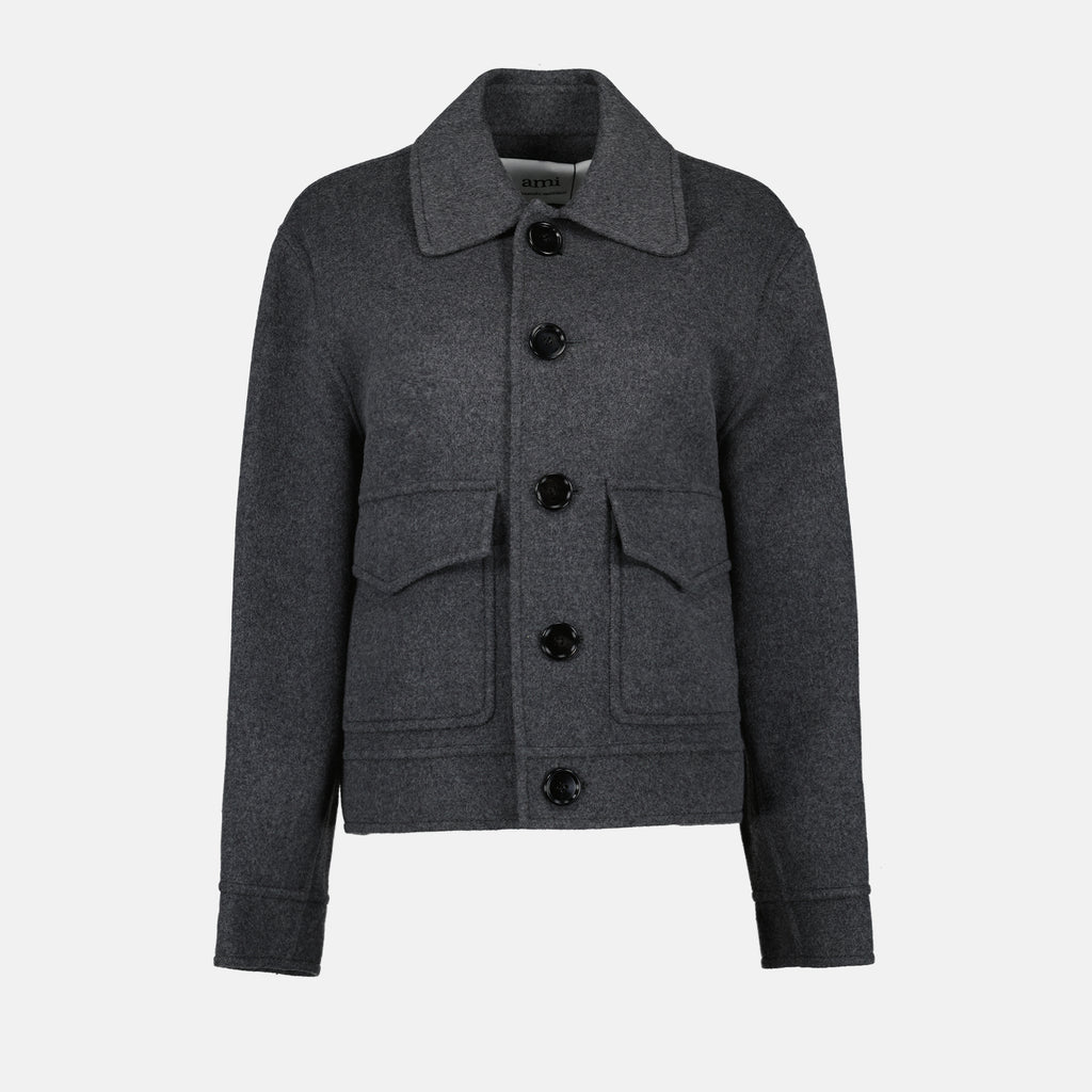 Giacche Veste en laine Ami PARIS Grigio Homme