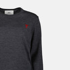 Maille Pull Ami de Coeur Ami PARIS Gris Femme