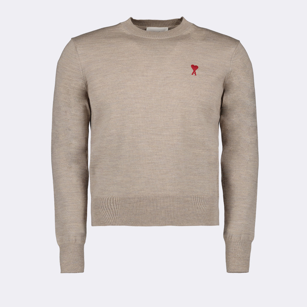 Knitwear Friend of Heart Sweater Ami PARIS Beige Man