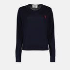 Knitwear Friend of Heart Sweater Ami PARIS Blue Women