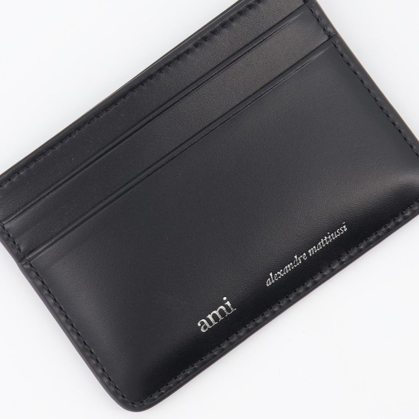 Small leather goods Leather card holder Ami PARIS Black Man