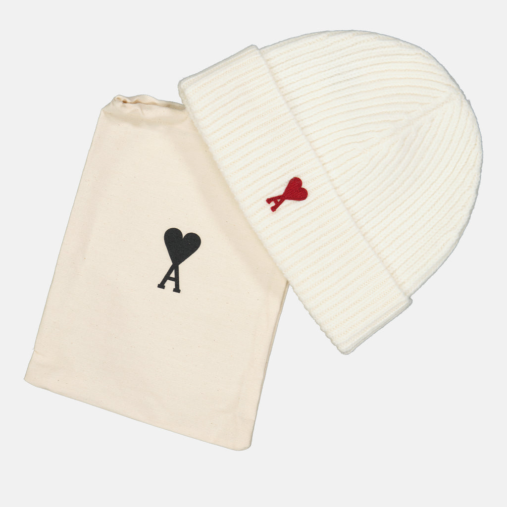 Chapeaux, casquettes et bonnets Bonnet Ami de Coeur Ami PARIS Blanc Unisexe