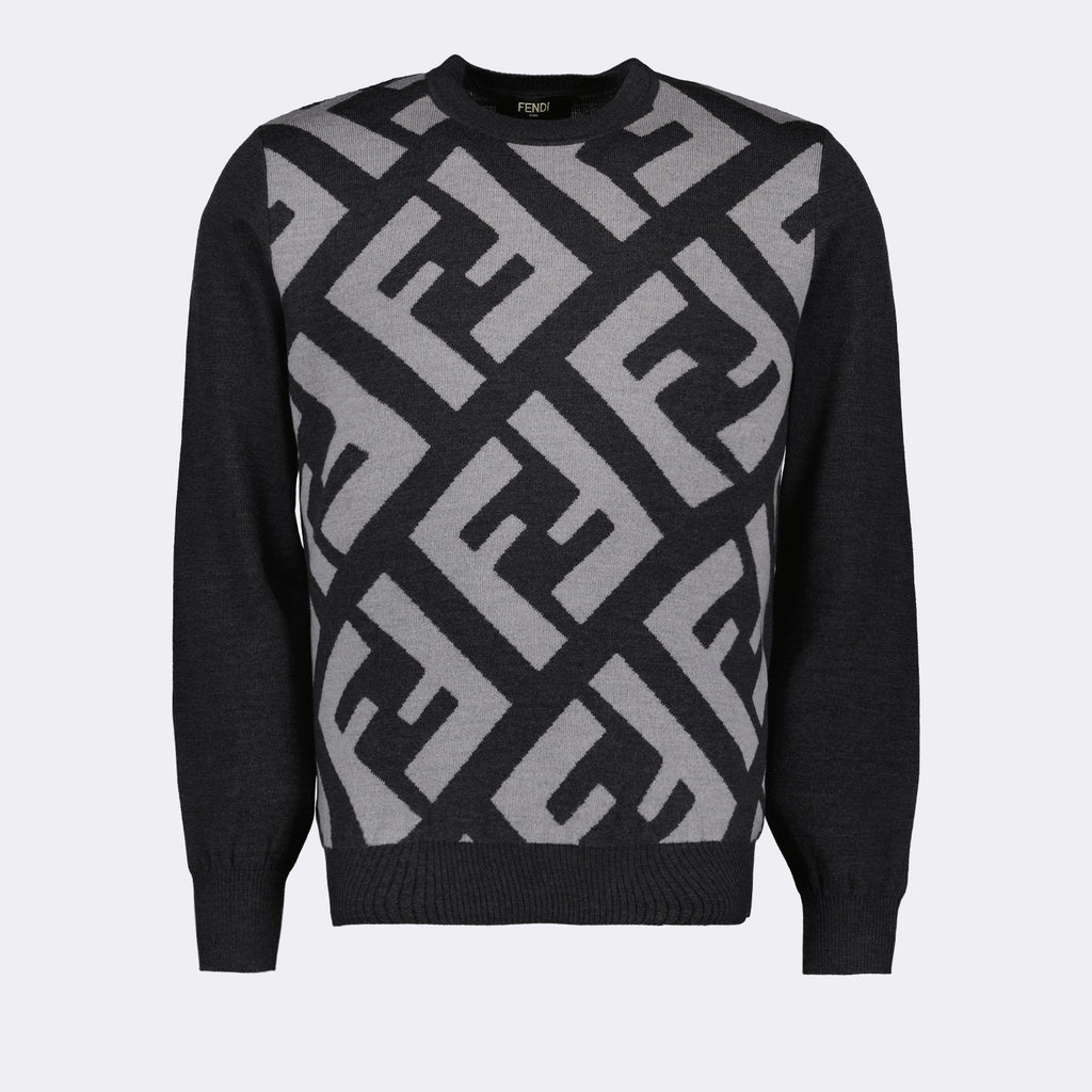 Knitwear FF sweater Fendi Gray Man