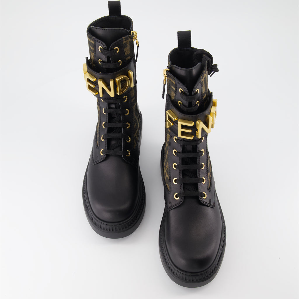 Bottes Bottes Fendigraphy Fendi Noir Femme