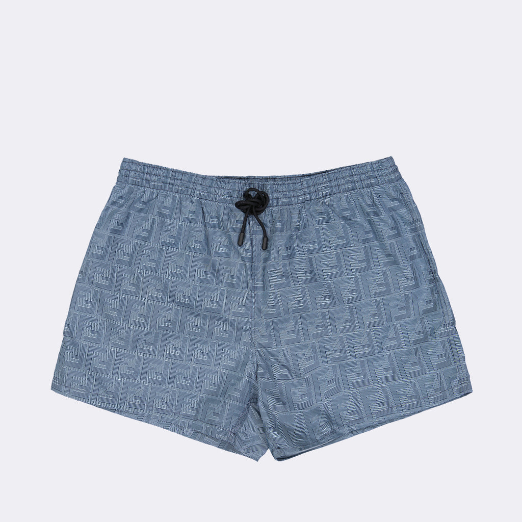 Beachwear Short de bain FF Fendi Bleu Homme