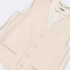 Chaquetas Chaleco Sin Mangas Fendi Beige Femme