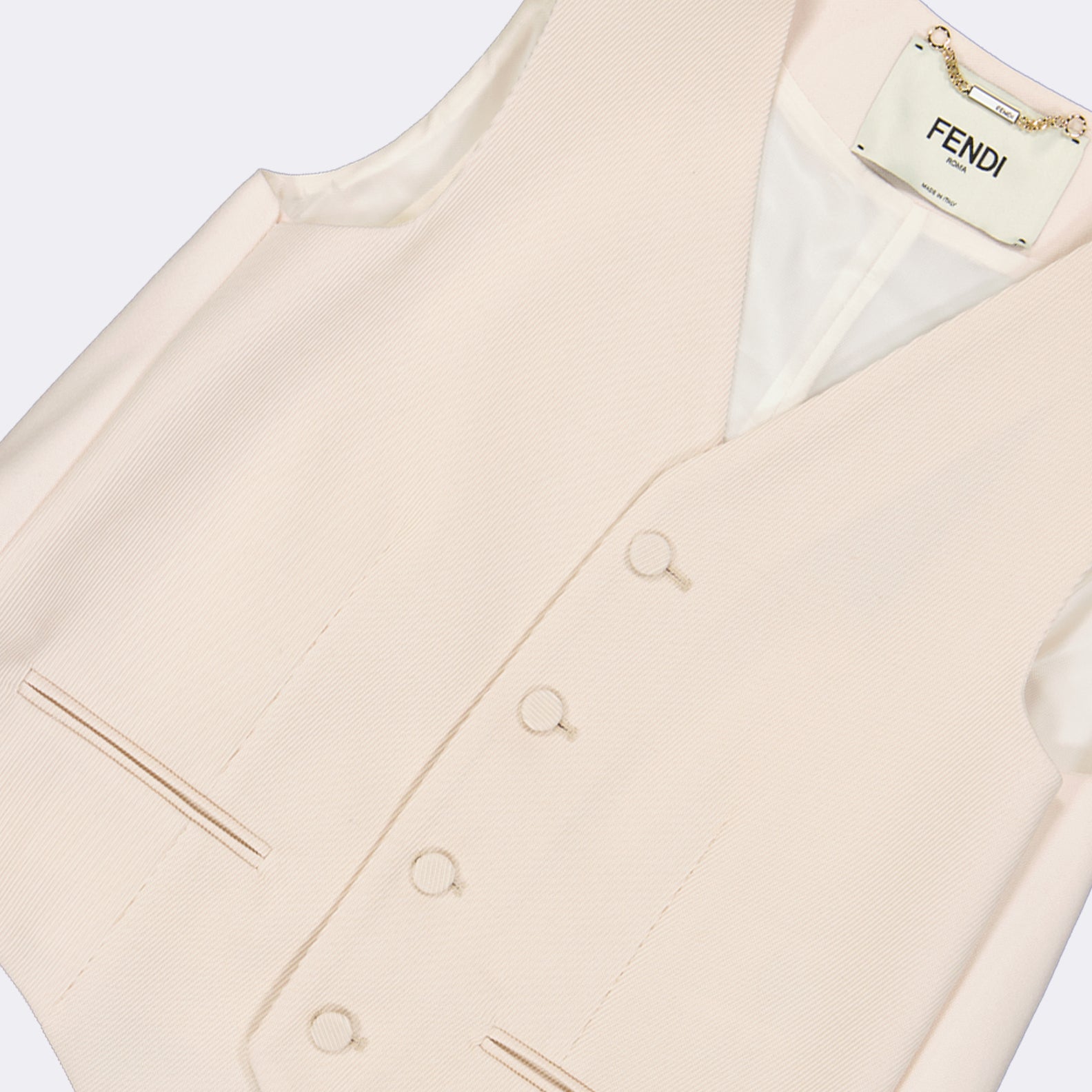 Chaquetas Chaleco Sin Mangas Fendi Beige Femme