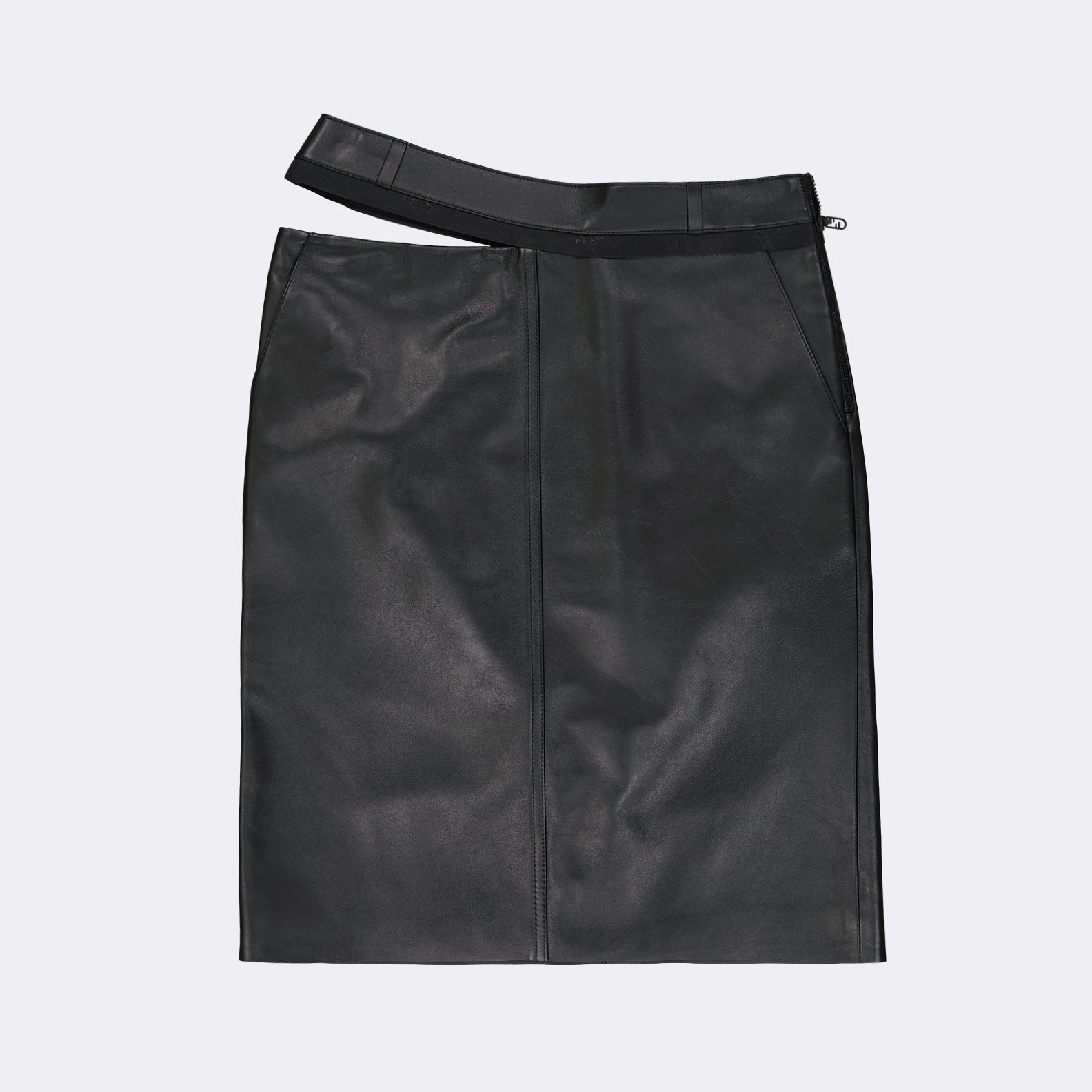 Jupes Jupe en cuir Fendi Noir Femme