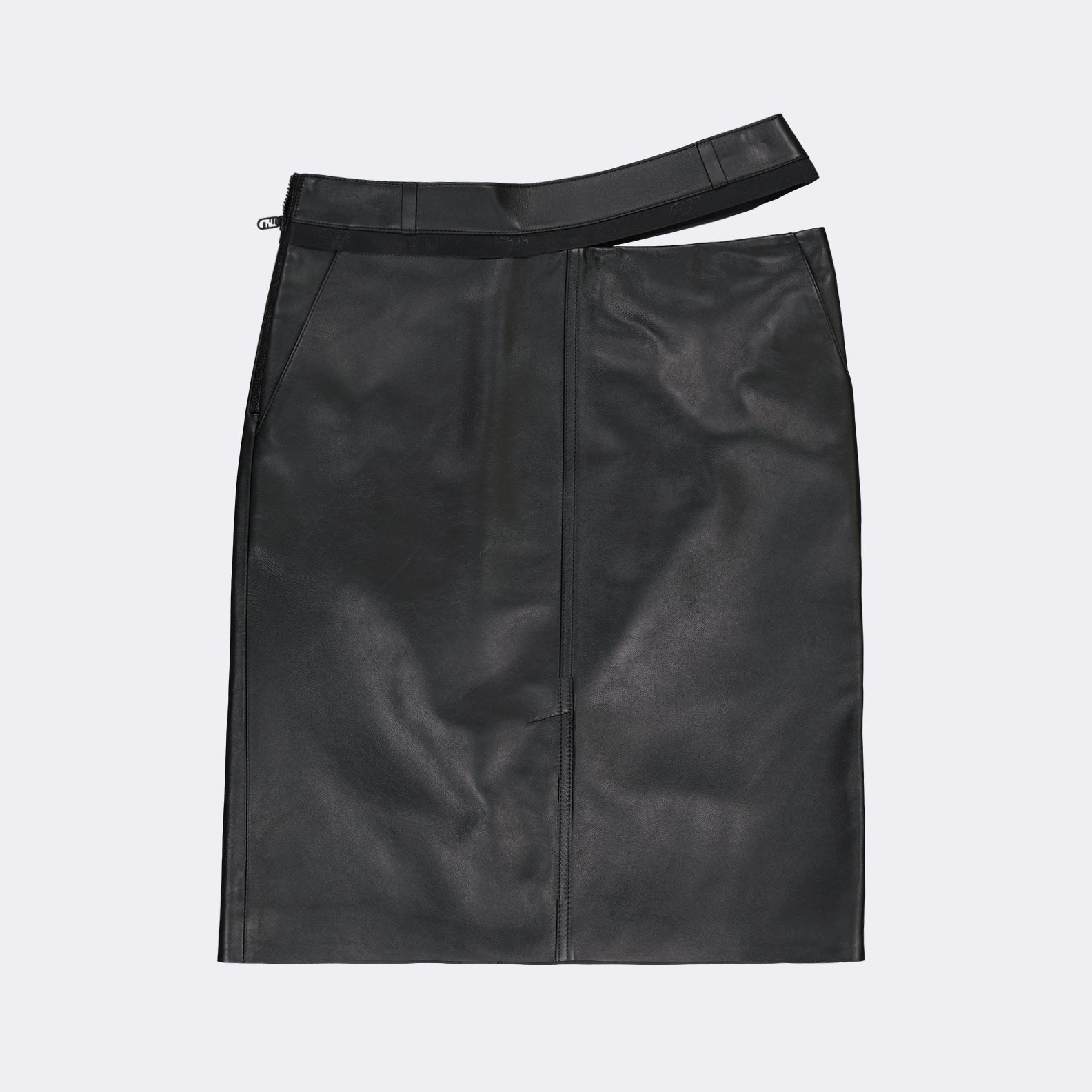 Jupes Jupe en cuir Fendi Noir Femme