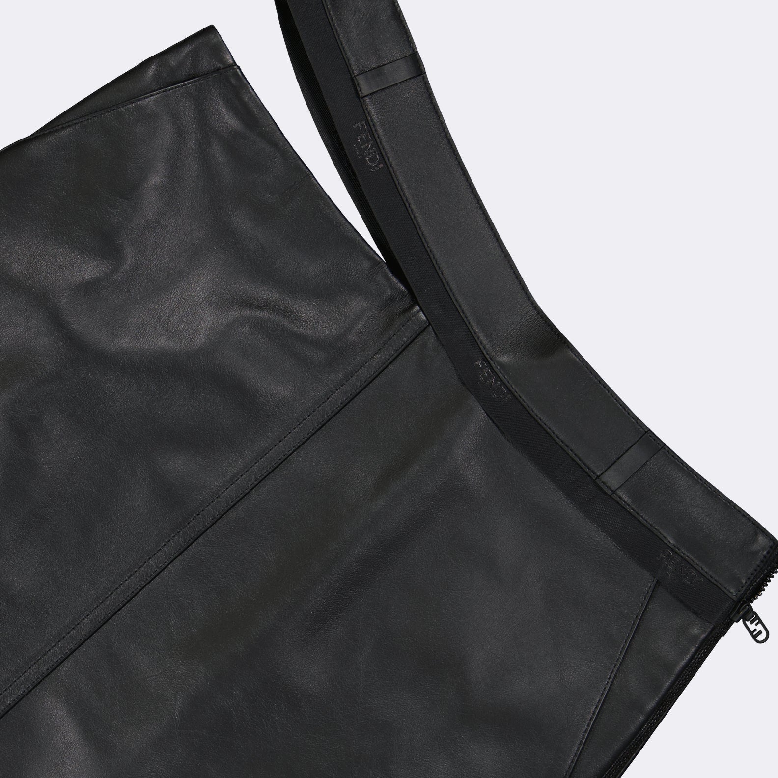 Jupes Jupe en cuir Fendi Noir Femme