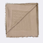 Sciarpe e guanti Châle en soie et laine Fendi Grigio Femme