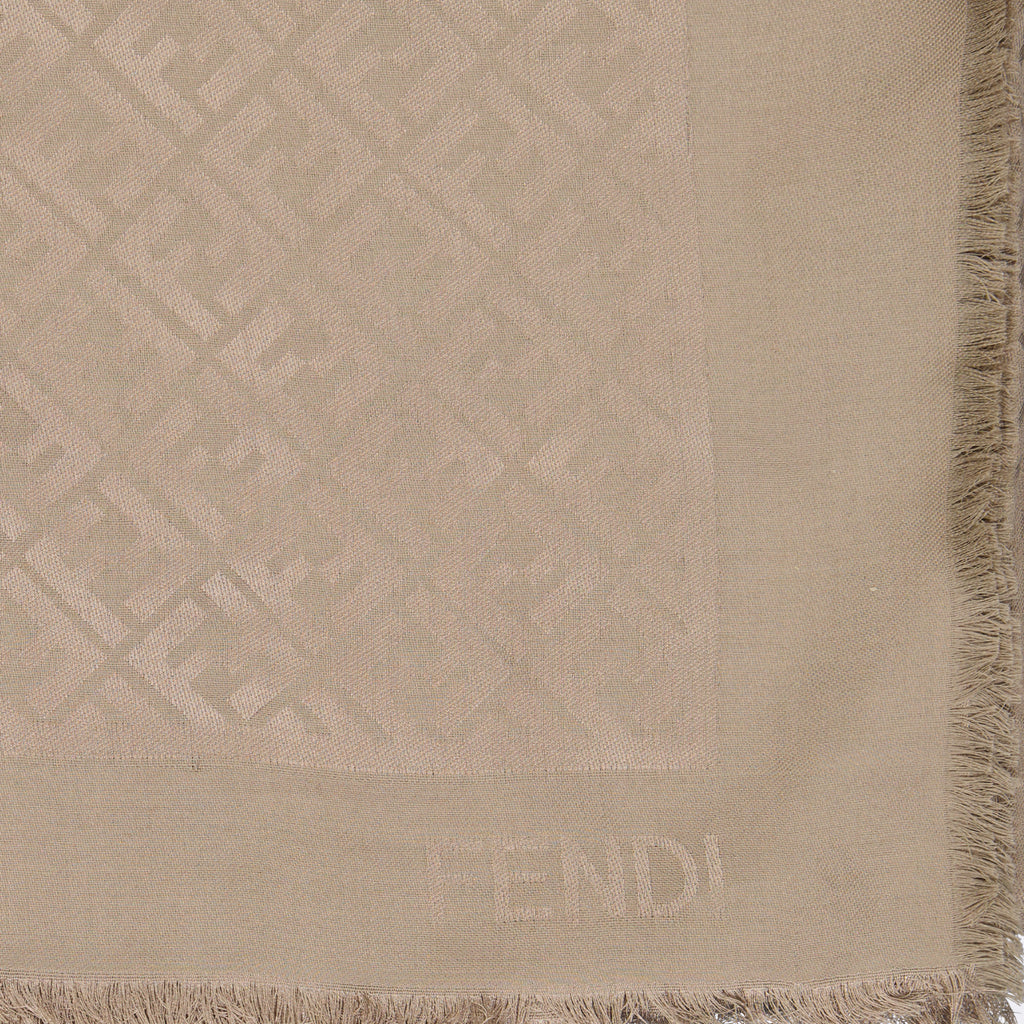 Sciarpe e guanti Châle en soie et laine Fendi Grigio Femme