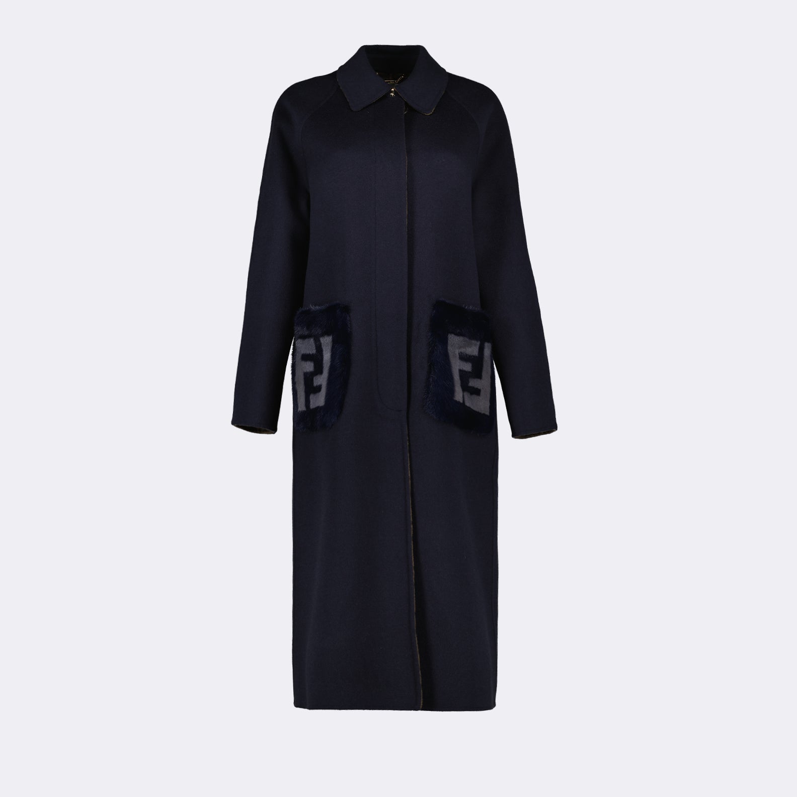 Mäntel Manteau en laine Fendi Blau Femme