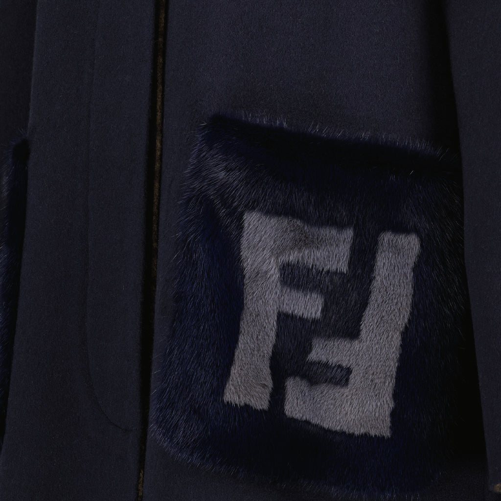 Mäntel Manteau en laine Fendi Blau Femme