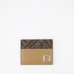 Pequenos artigos de couro Porta Cartões FF Squared Fendi Marrom Homme