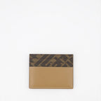 Pequenos artigos de couro Porta Cartões FF Squared Fendi Marrom Homme