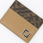 Pequenos artigos de couro Porta Cartões FF Squared Fendi Marrom Homme