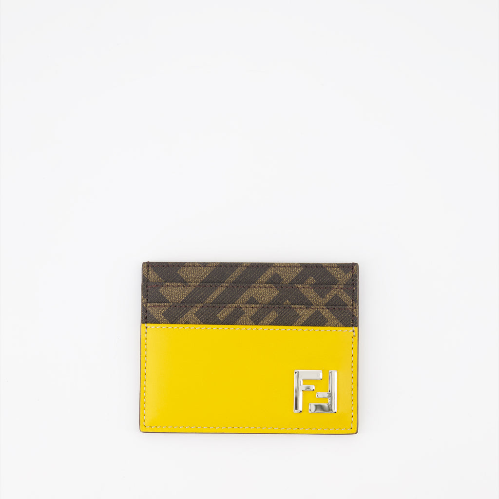 Pequeños artículos de cuero Porte-cartes FF Squared Fendi Amarillo Homme