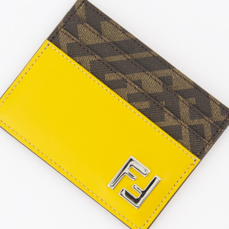 Pequeños artículos de cuero Porte-cartes FF Squared Fendi Amarillo Homme