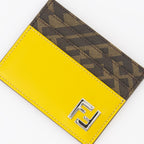 Pequeños artículos de cuero Porte-cartes FF Squared Fendi Amarillo Homme