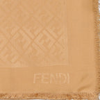 Sciarpe e guanti Châle en soie et laine Fendi Beige Femme