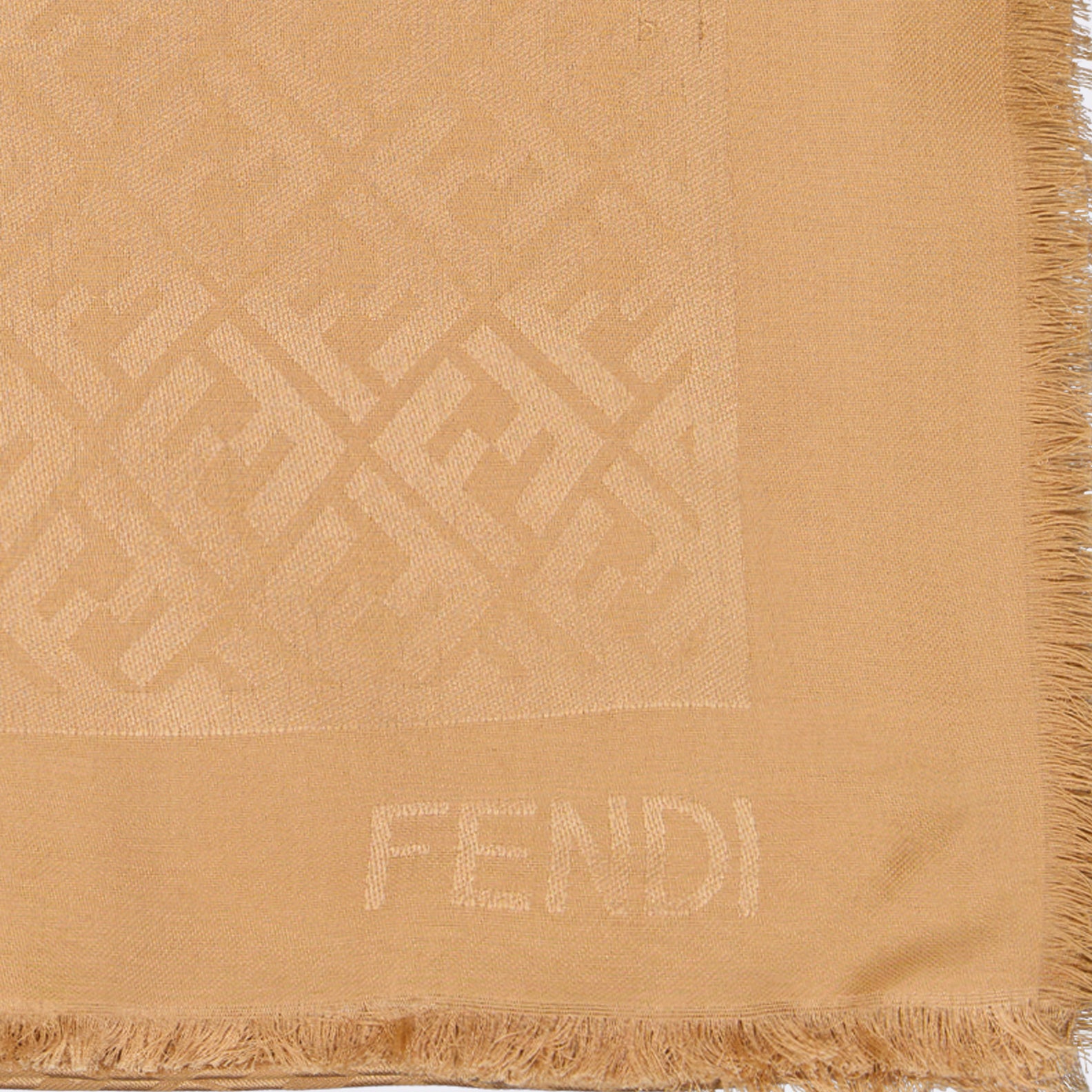 Sciarpe e guanti Châle en soie et laine Fendi Beige Femme