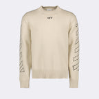 Maille Pull Stitch Arrow Off-White Beige Homme