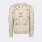 Maille Pull Stitch Arrow Off-White Beige Homme