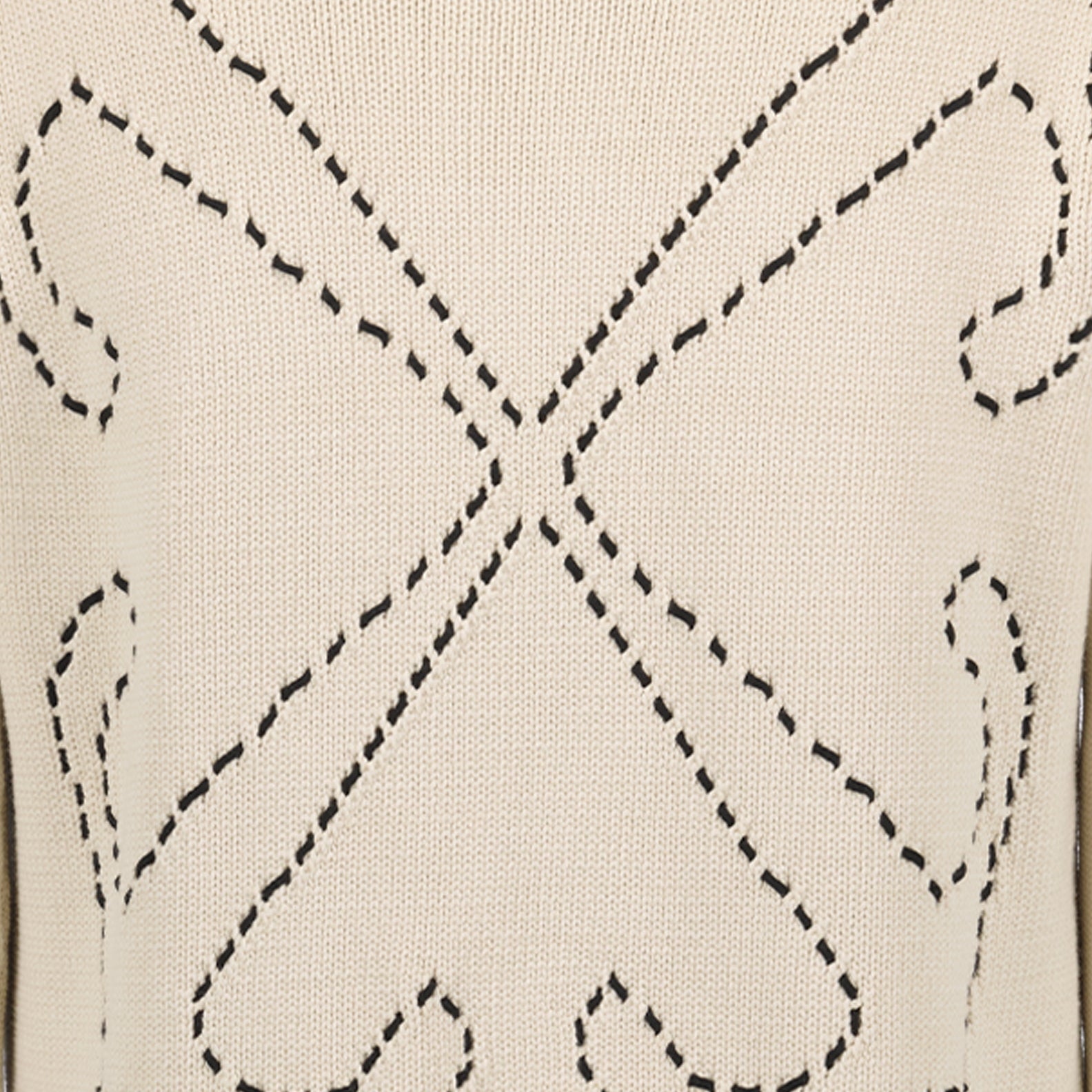 Maille Pull Stitch Arrow Off-White Beige Homme