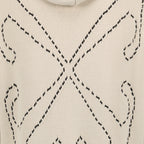Knitwear Stitch Arrow Hoodie Off-White Beige Man