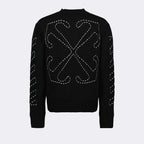 Maille Pull Stitch Arrow Off-White Noir Homme