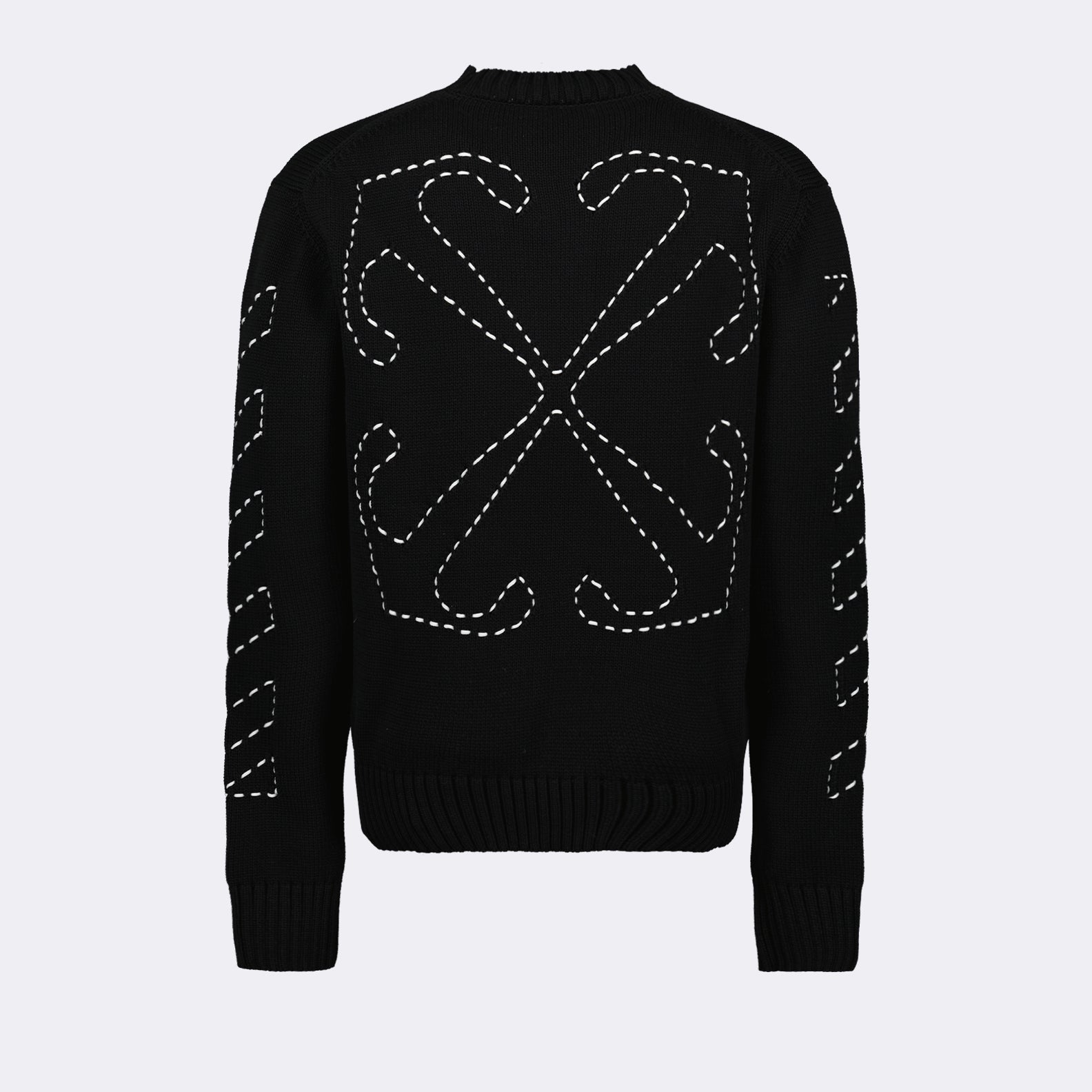Maille Pull Stitch Arrow Off-White Noir Homme