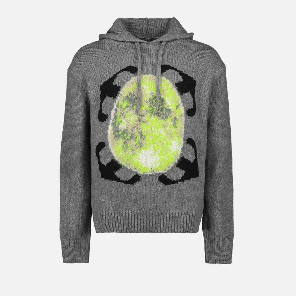 Strickwaren Pull à capuche Arrow Moon Off-White Grau Homme
