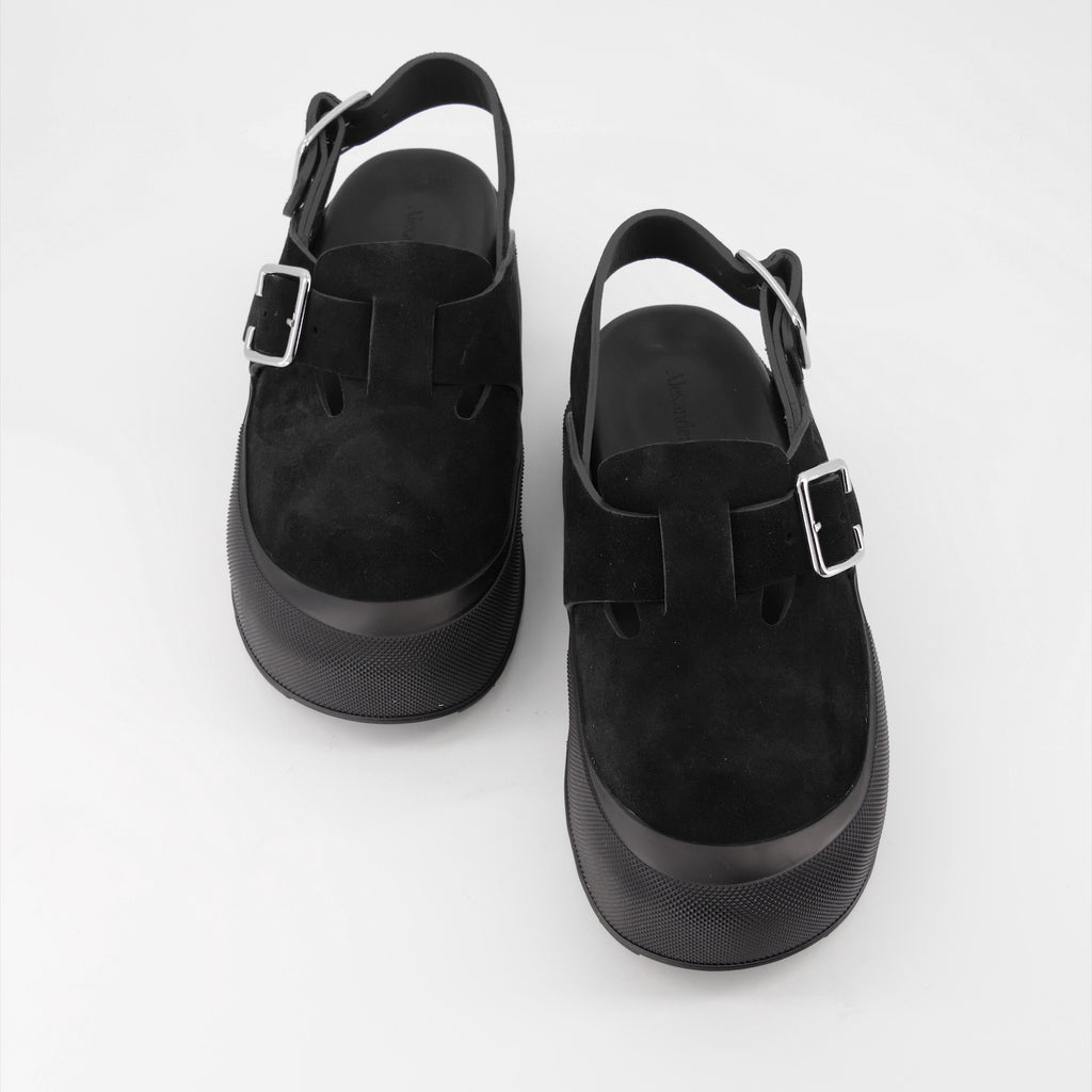 Scarpe aperte Sandali con zeppa Alexander McQueen Nero Homme