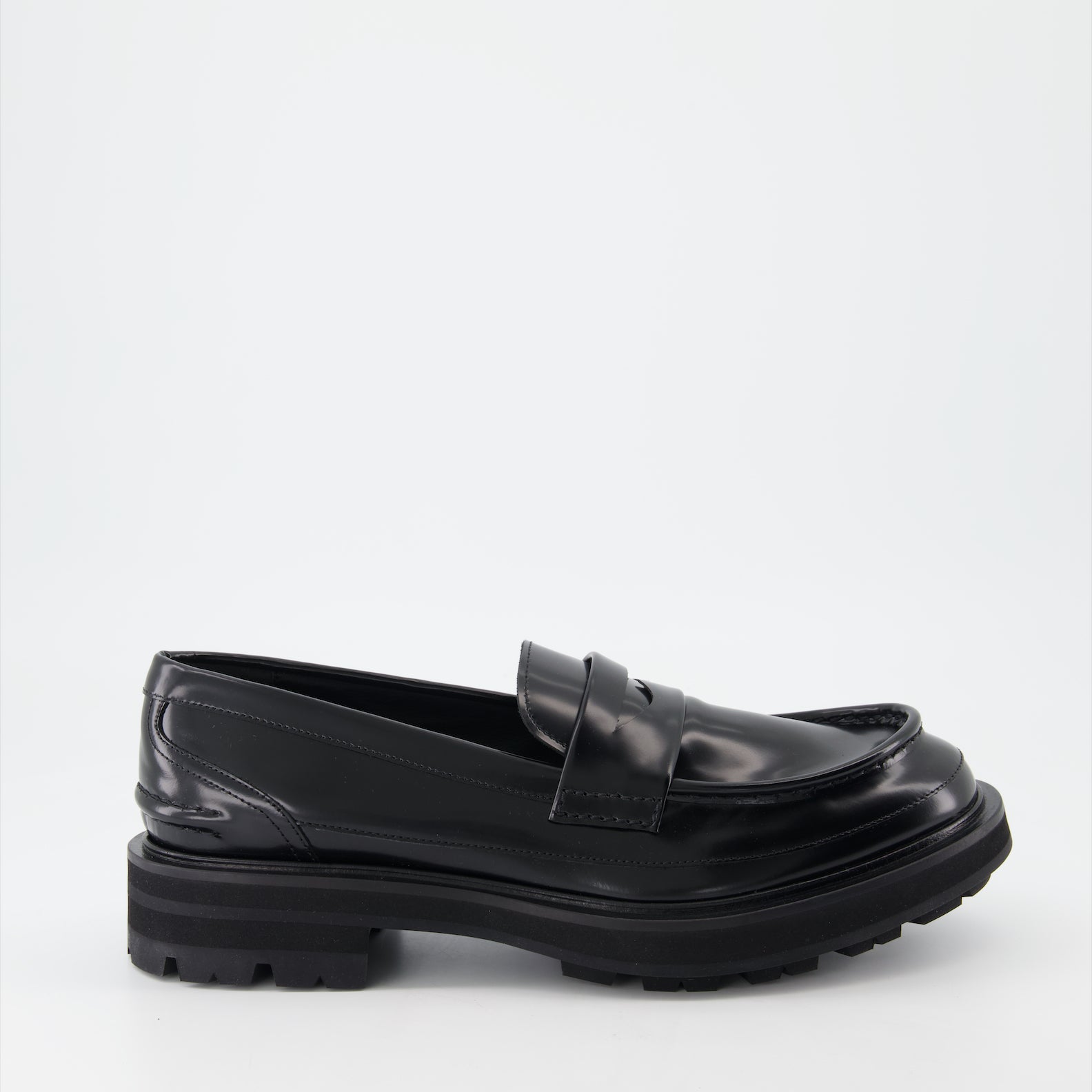 Loafer Mocassins en cuir Alexander McQueen Schwarz Homme
